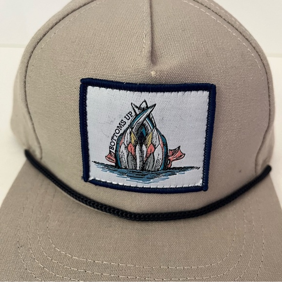 BUCK BROTHERS FLAT BRIM HAT- BOTTOMS UP Tan Rope Hat Size Small/Medium - Picture 5 of 7